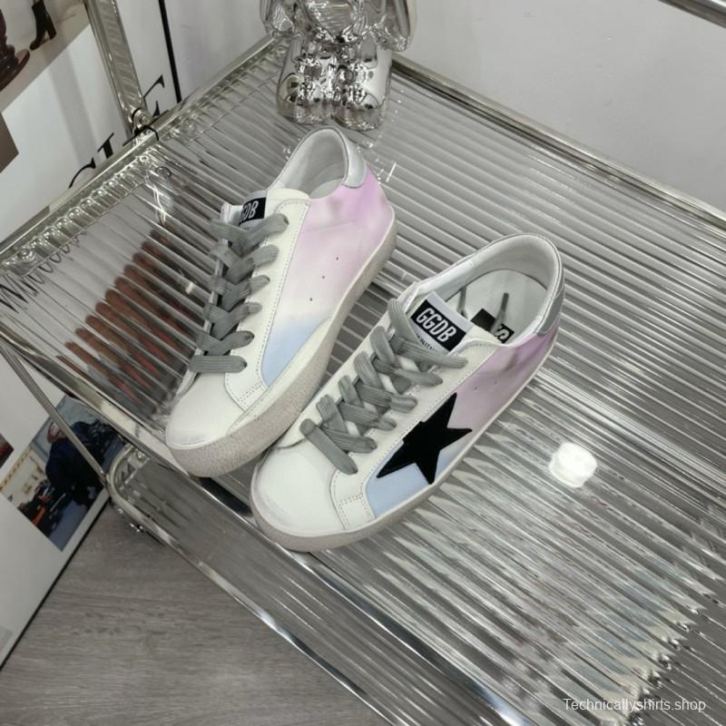 2025 Unisex GGDB White Pink Blue Leather Suede Sneakers