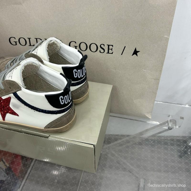 2024 Unisex GGDB White Red Glitter Suede Leather Sneakers MJ00300