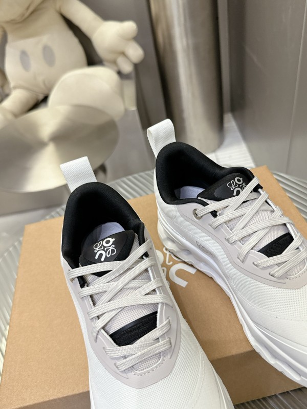 2025 Women Loewe White Black Leather Sneakers
