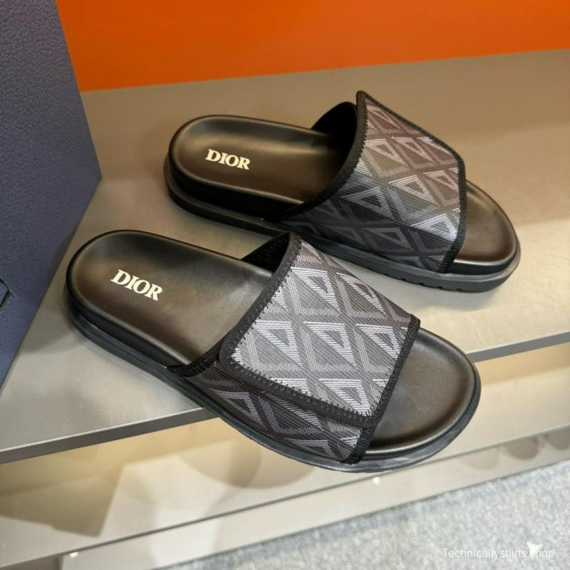 2024 Dior Black Mesh Slippers MJ00180