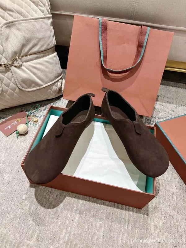 2025 Women LP Dark Brown Suede Loafers LY00300
