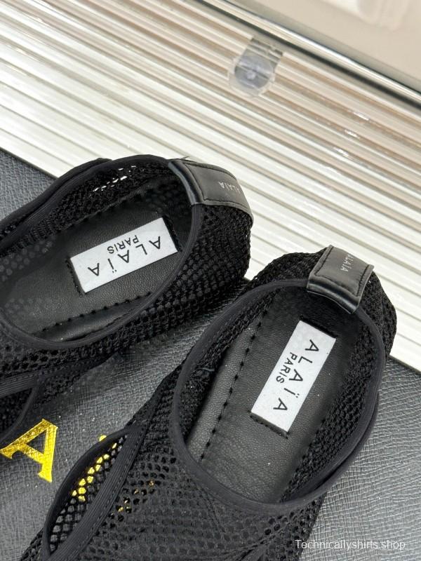 2025 Women AlAIA Black Mesh Casual Shoes