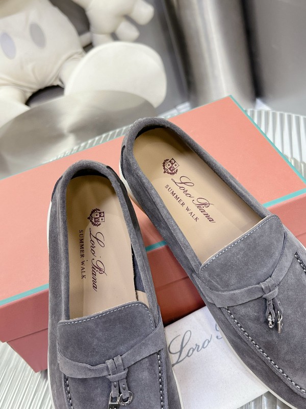 2024 Unisex Le Parmentier Gray Suede Loafers MJ00270