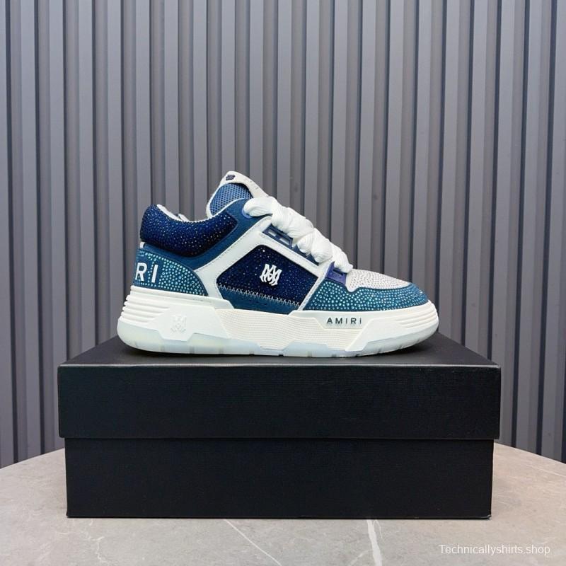 2024 Unisex Amiri Blue White Leather Sneakers MJ00410