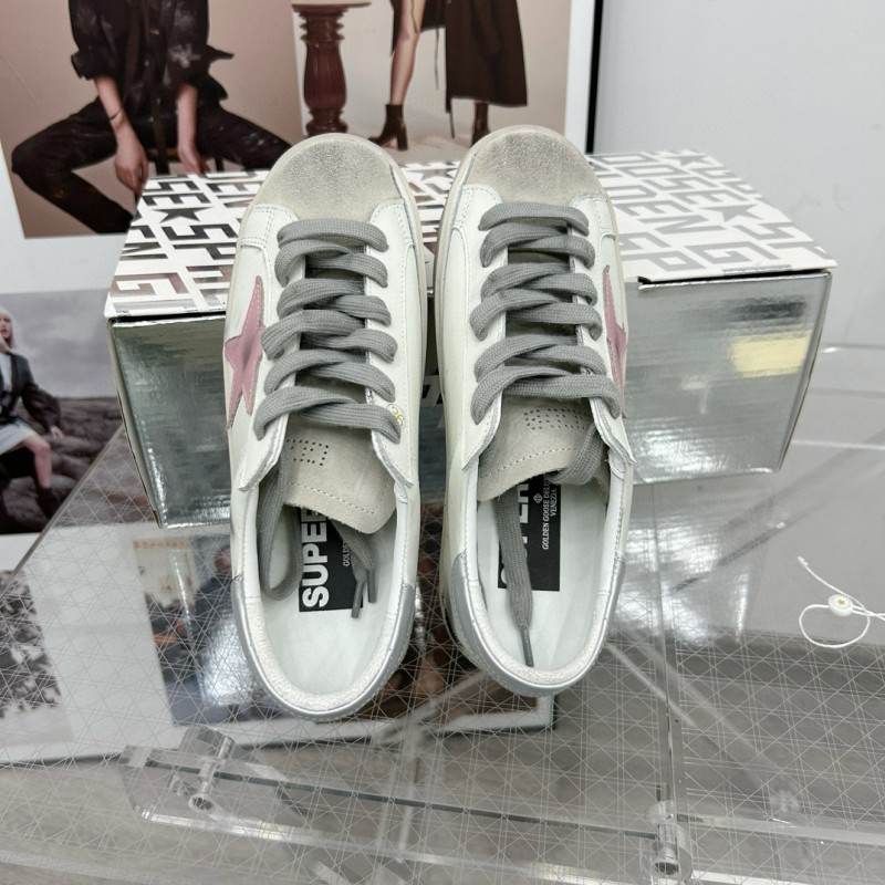 2025 Women GGDB White Pink Leather Sneakers
