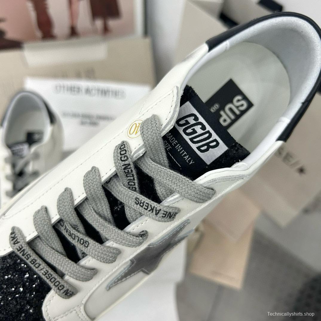 2025 Women GGDB White Black Glitter Leather Sneakers