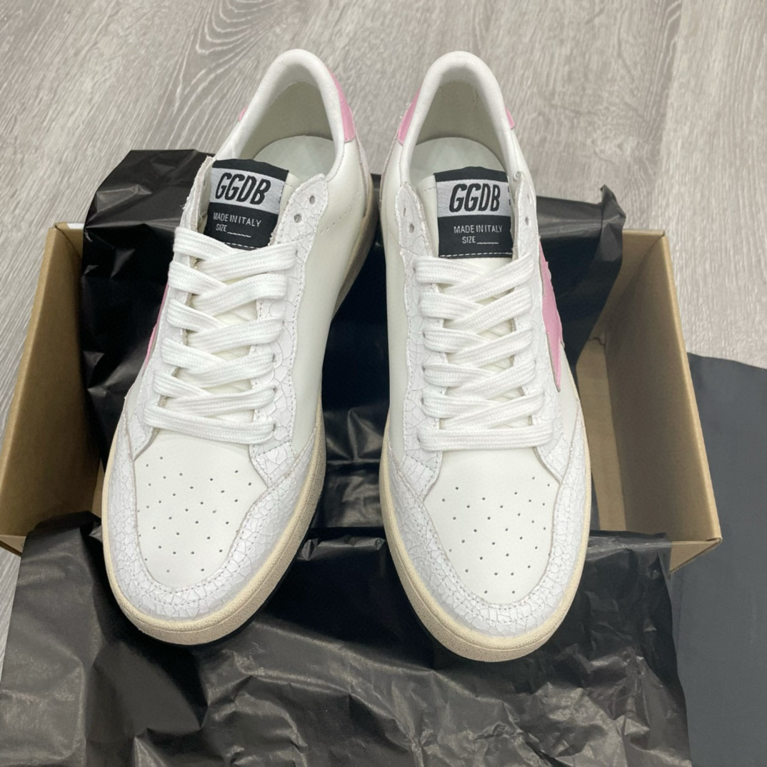 2024 Unisex GGDB White Pink Leather Sneakers MJ00260