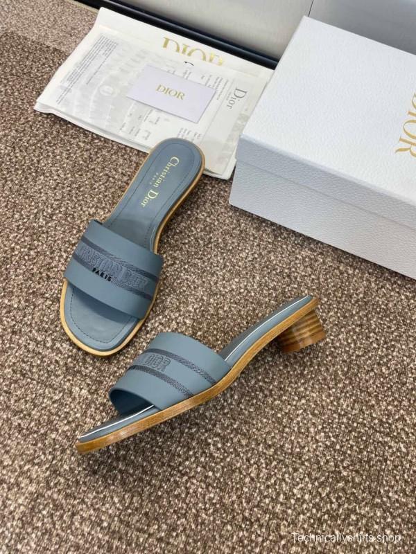 2025 Slippers Dior Gray Fabric Slippers