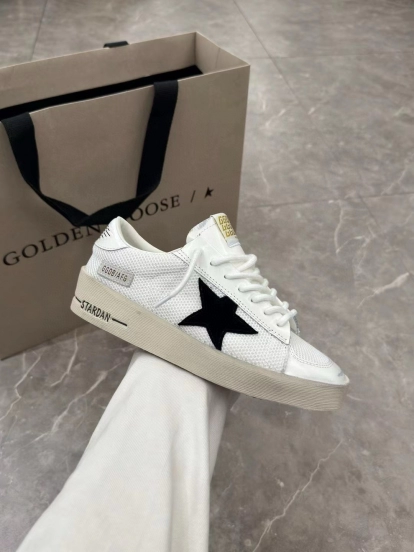 2024 Unisex GGDB White Black Leather Mesh Low Top Sneakers MJ00260