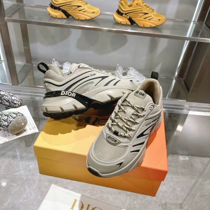 2024 Unisex Dior Beige Black Mesh Sneakers MJ00360