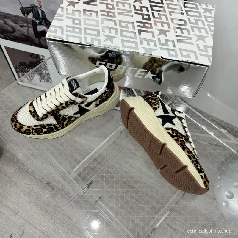 2024 Unisex GGDB White Black Leopard Mesh Leather Sneakers