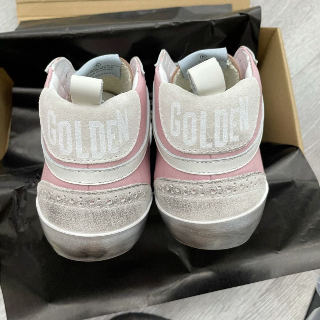 2024 Women GGDB Pink White Leather High Top Sneakers MJ00300
