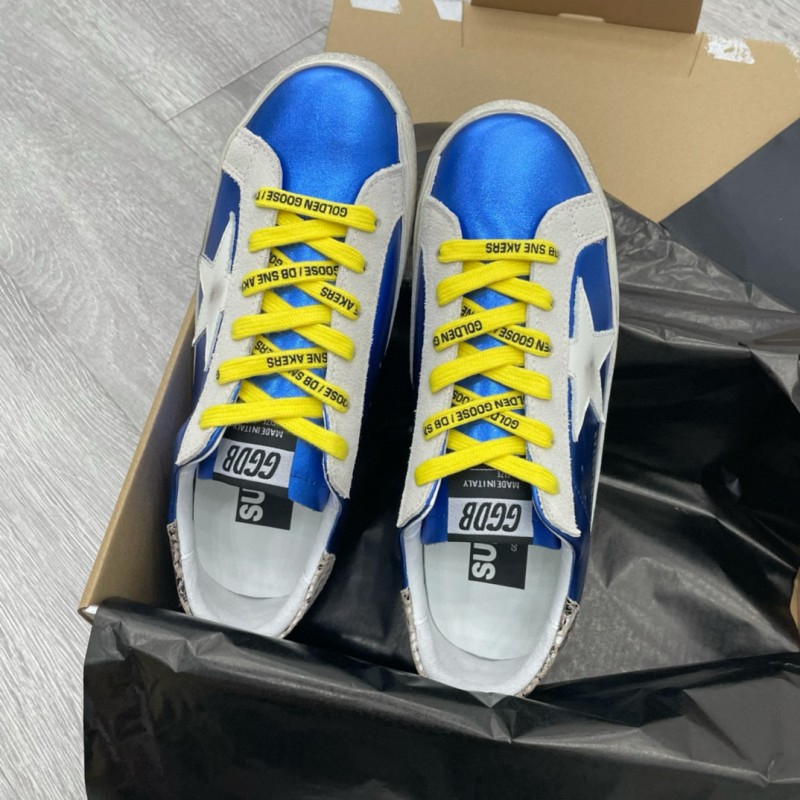 2025 Unisex GGDB Blue White Leather Sneakers