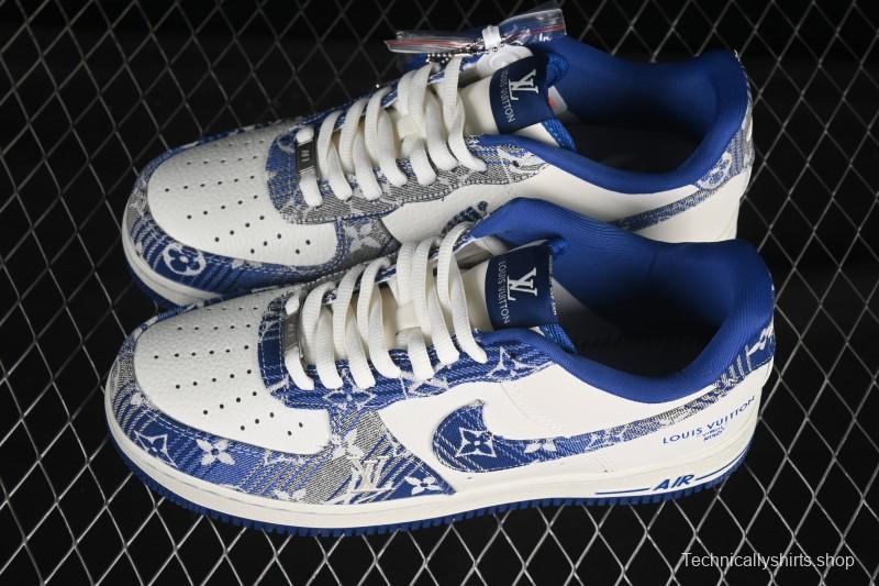 Nike Air Force 1 '07 Low LV Collaboration Gray Blue Denim Casual Sneakers - SC9207-540
