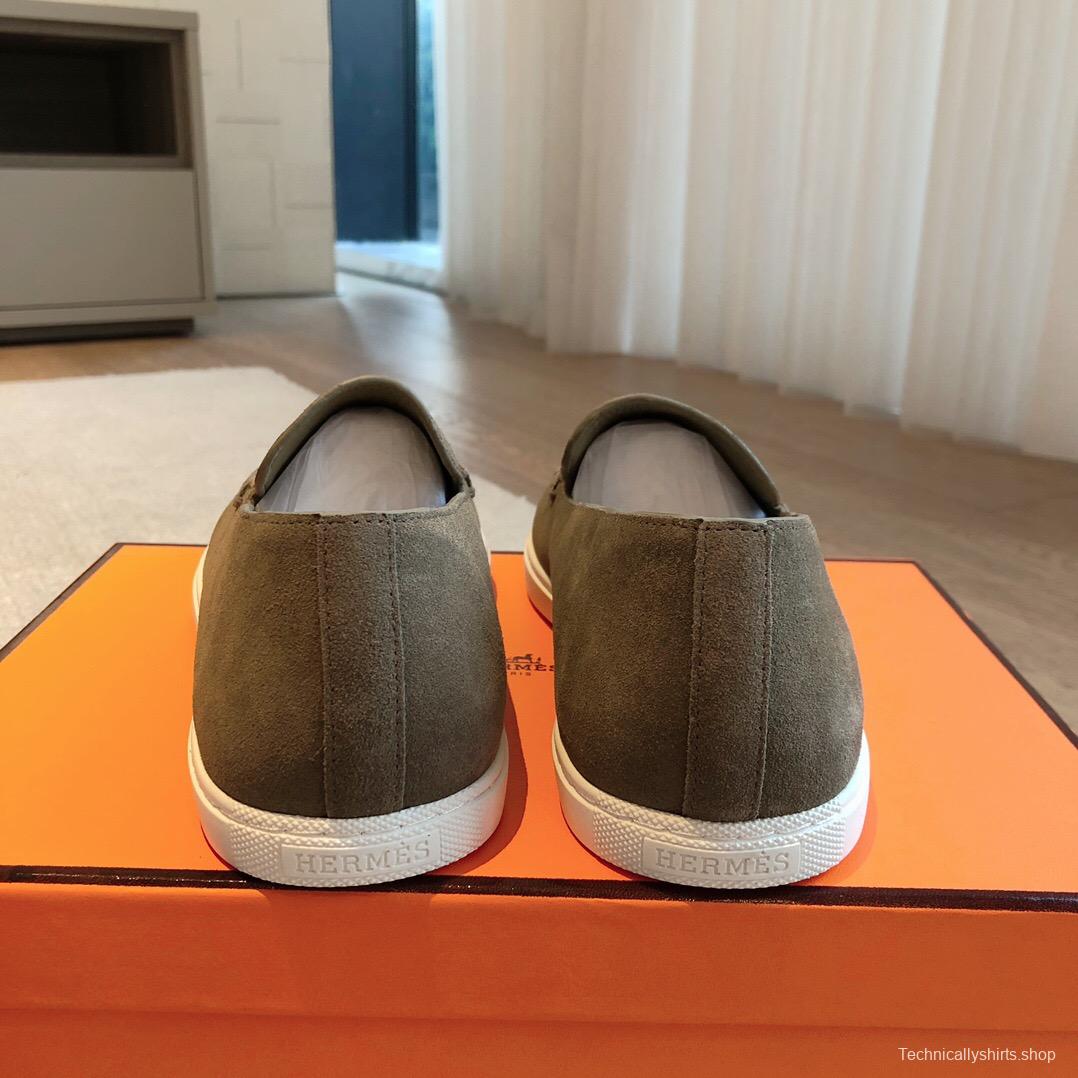 2025 Unisex Hermès Brown Suede Plimsolls AS00380