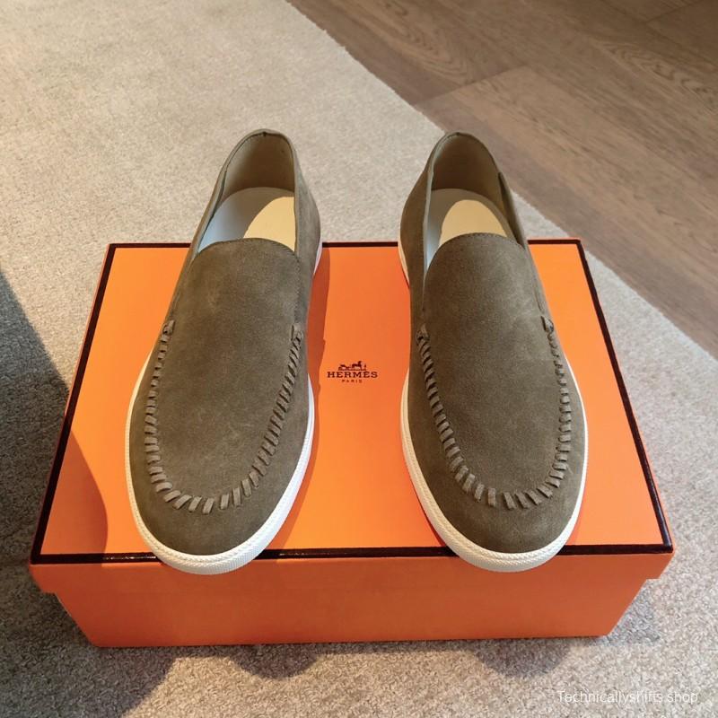 2025 Unisex Hermès Brown Suede Plimsolls AS00380
