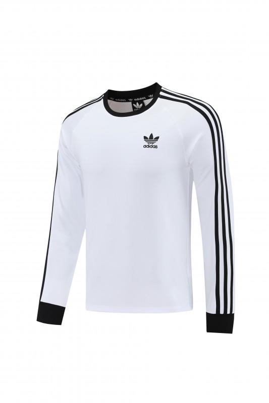 2025 Adidas Originals Long Sleeve T-Shirt Collection - Navy/White/Black with 3-Stripes