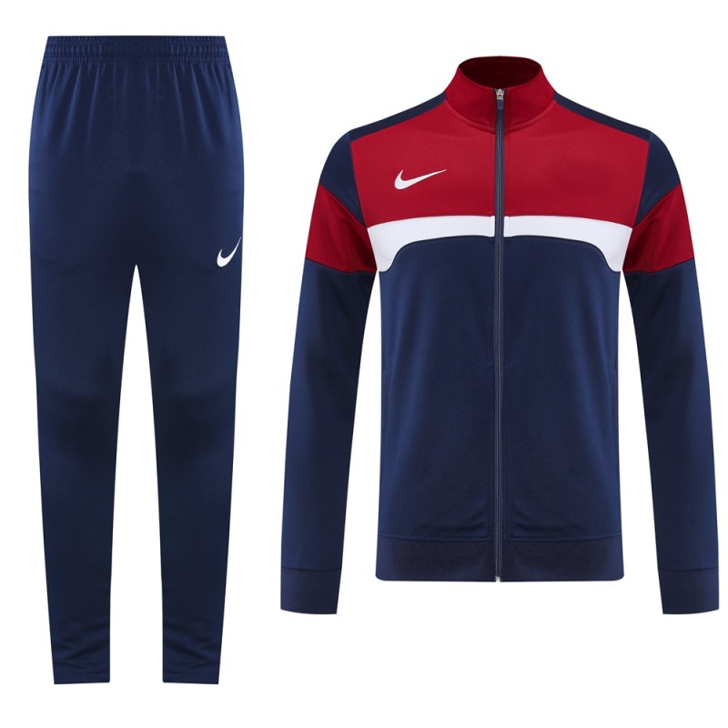 2025 Nike Red/Navy Full Hoodie Zipper Jacket +Long Pants