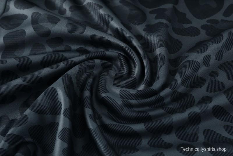 2025 Adidas Dark Grey & Black with Leopard Print Pattern and Orange Accents Half Zipper Jacket +Long Pants