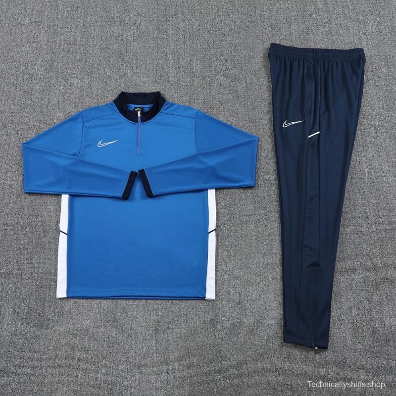 2025 Nike Blue Full Hoodie Zipper Jacket +Long Pants