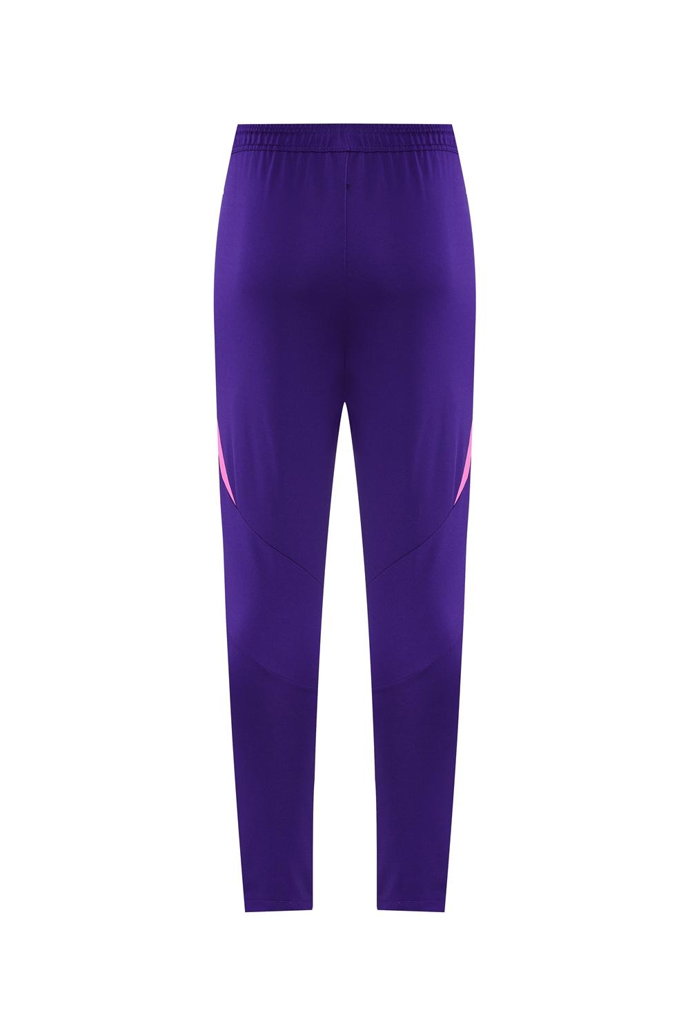 2025 Adidas Purple/Neon Green Half Zipper Jacket +Long Pants