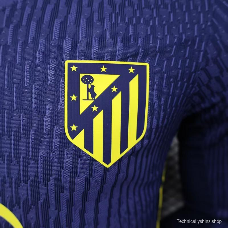 Player Version 25/26 Atletico Madrid Away Blue Long Sleeve Jersey