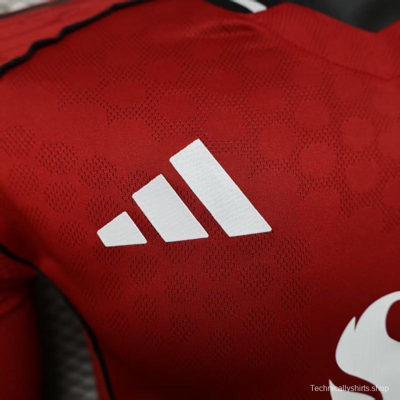 Player Version 25/26 Manchester United Long Sleeve Home Jersey