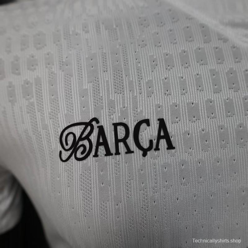 Player Version 25/26 FC Barcelona White Jersey With 304 Sponsor
