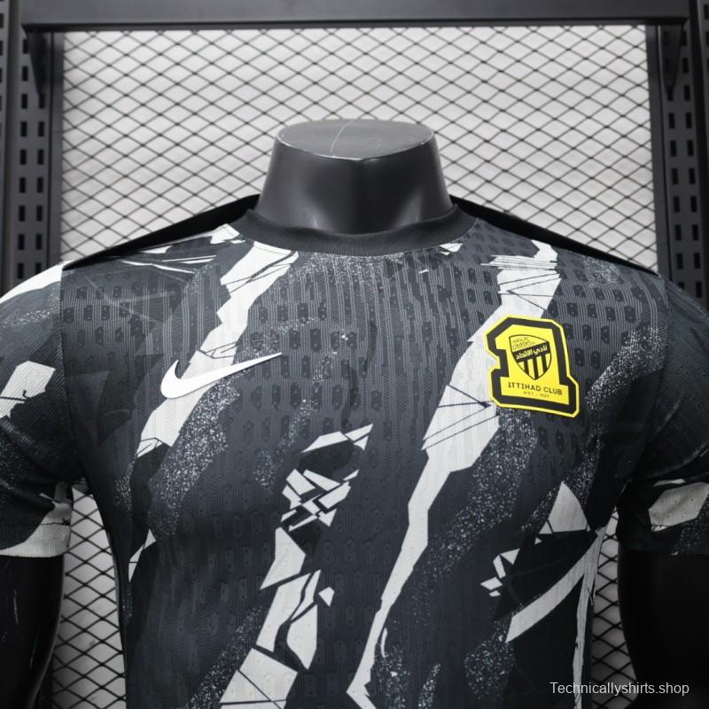Player Version 25/26 FC 
Al-Ittihad Black with Abstract Camouflage Pattern Jersey