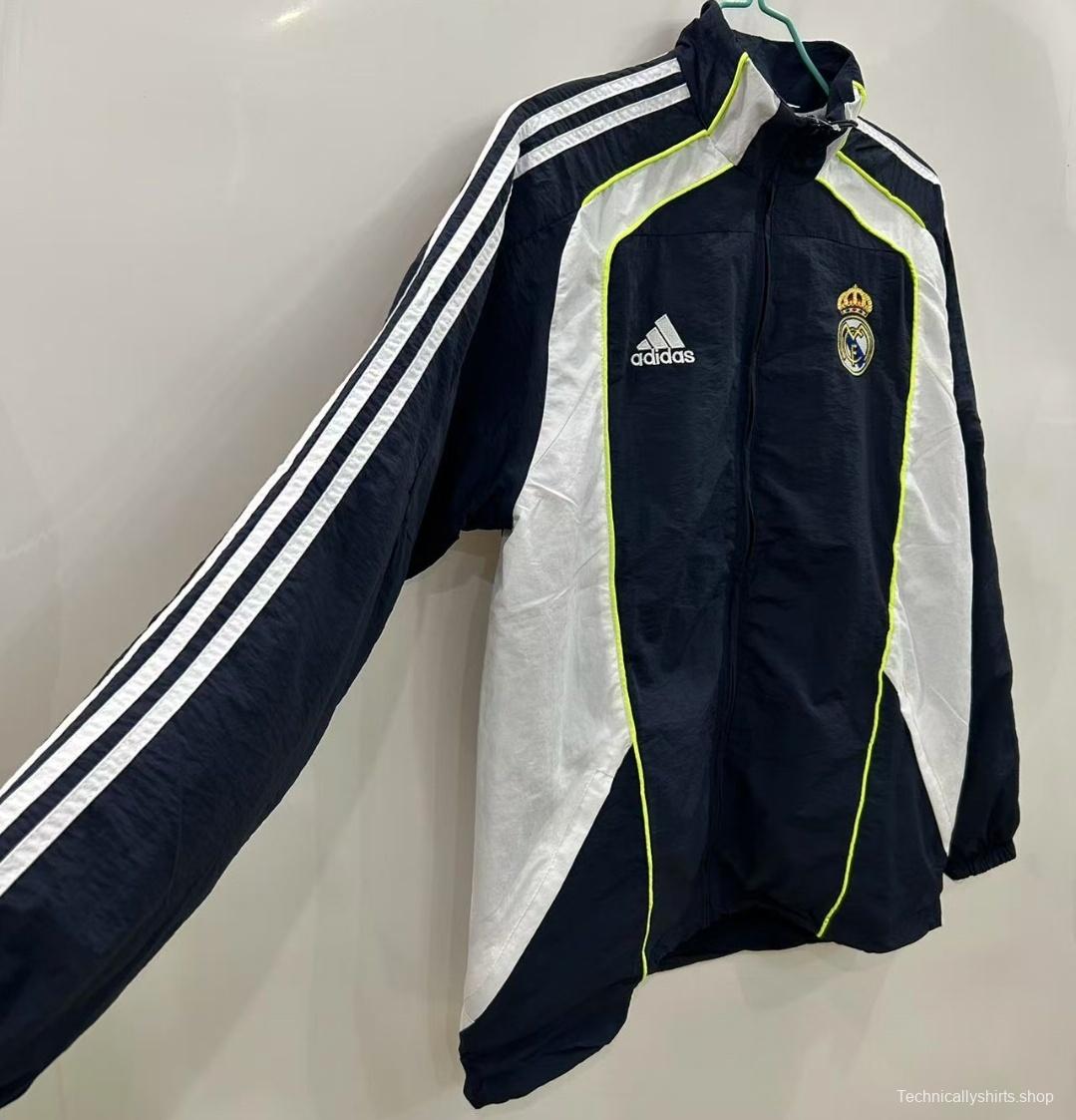 25/26 Real Madrid Black/White Windbreaker