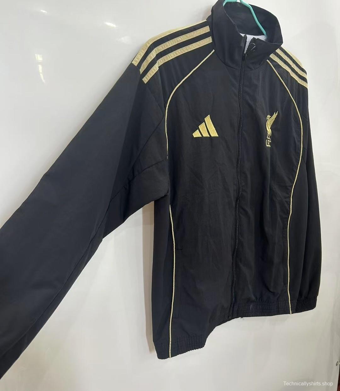 25/26 Liverpool Black Windbreaker