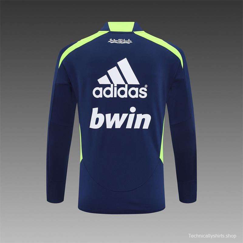 Retro 12/13 Real Madrid Royal Blue Half Zipper Jacket+Long Pants