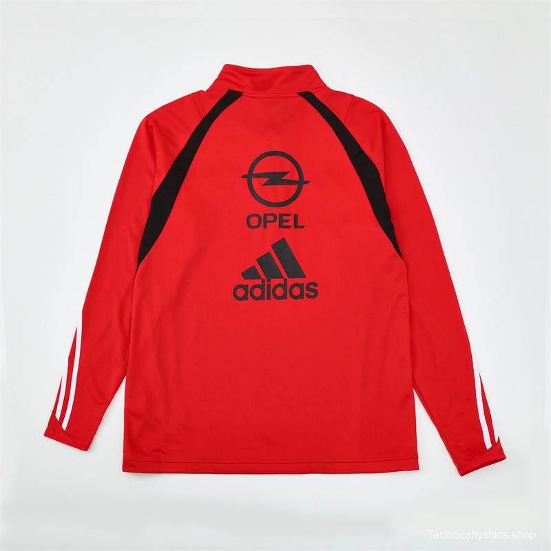 Retro 03/04 AC Milan Red Half Zipper Jacket+Long Pants