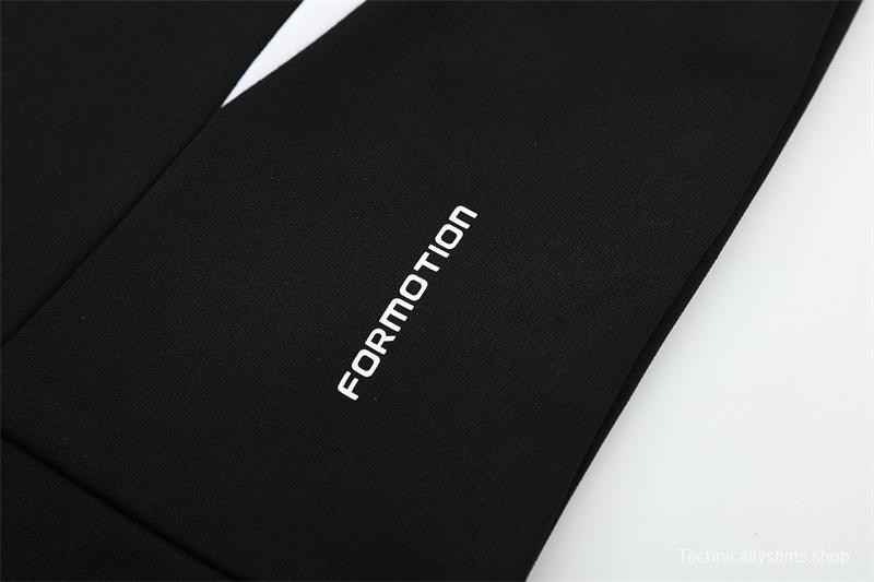 Retro 08/09 Real Madrid Black Half Zipper Jacket+Long Pants