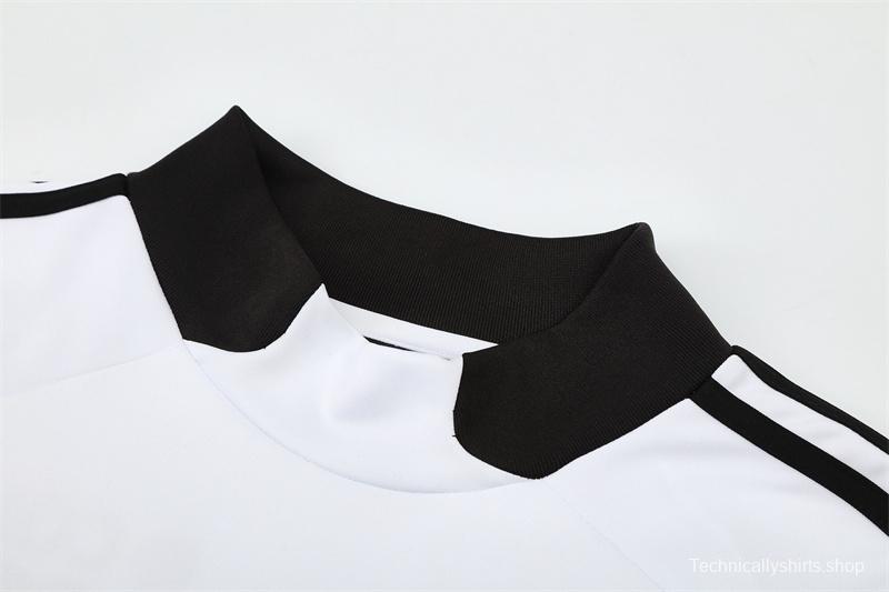 Retro 08/09 Real Madrid White Half Zipper Jacket