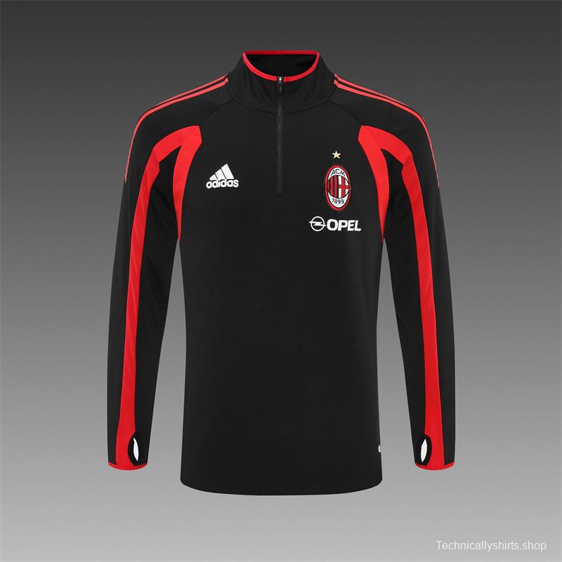 Retro 05/06 AC Milan Black Half Zipper Jacket