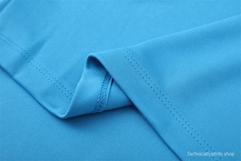 Retro 05/06 Real Madrid Light Blue Half Zipper Jacket+Long Pants