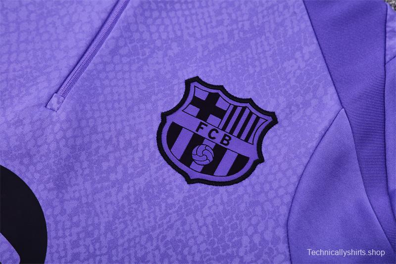 25/26 Barcelona Purple Joint Edition Half Zipper Jacket+Long Pants
