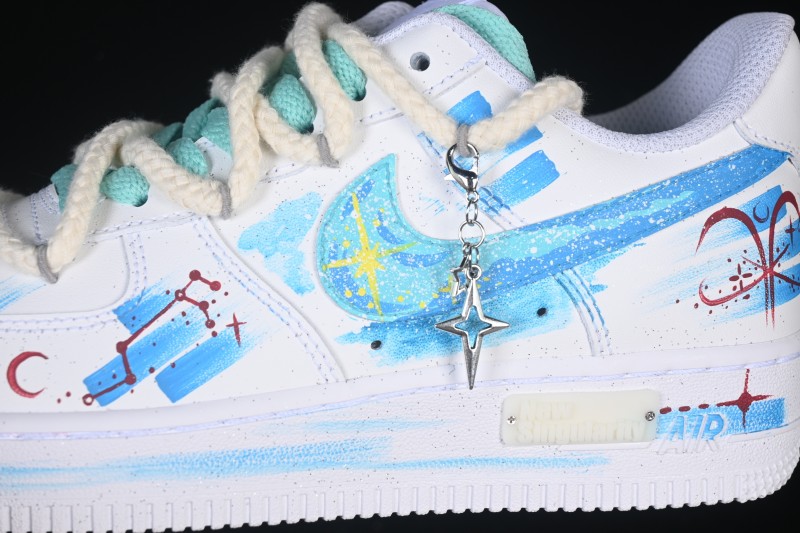 Nike Air Force 1 '07 Low Aries Hand-Painted Doodle Zodiac Series Casual Sneakers - 321-419