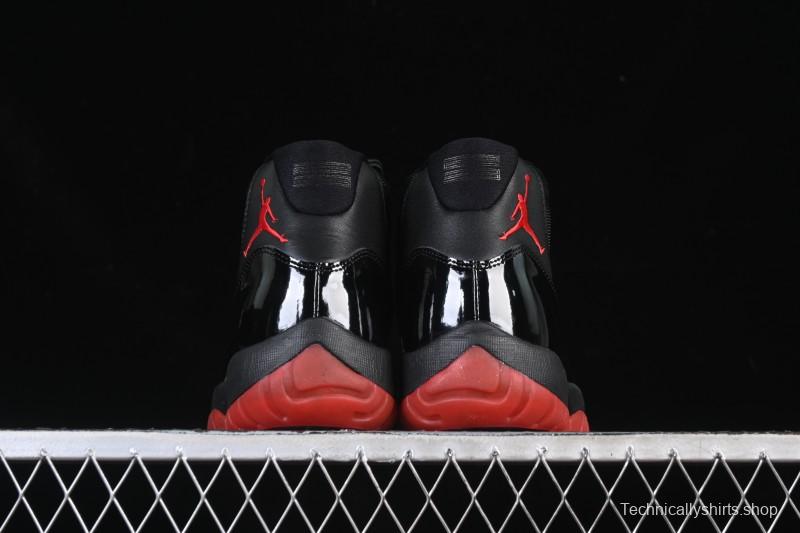 Nike Air Jordan 11 Retro Black Red Basketball Shoes - 378037-326
