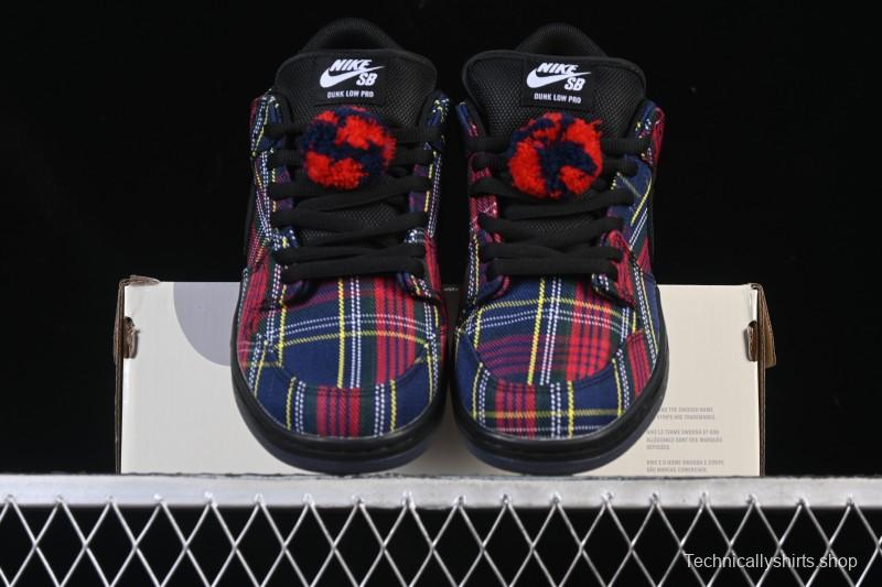 Nike SB Dunk Low Nardwuar Collaboration Scottish Plaid Low-Top Casual Skate Shoes - II1493-600