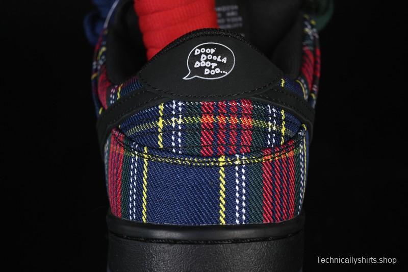 Nike SB Dunk Low Nardwuar Collaboration Scottish Plaid Low-Top Casual Skate Shoes - II1493-600