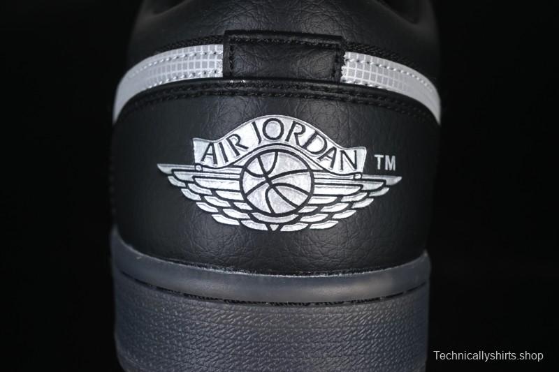 Nike Air Jordan 1 Low AJ1 Black White Canvas Patch Low Top Casual Basketball Shoes - HV5968-001