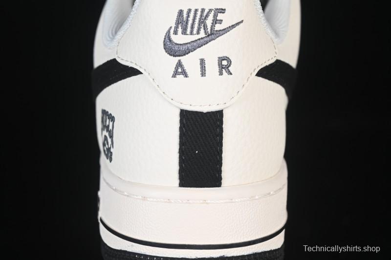 Nike Air Force 1 '07 Low Gucci Collaboration Off-White Black Canvas Hook Low-Top Casual Sneakers - XD2588-605