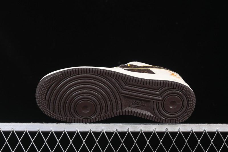 Nike Air Force 1 '07 Low LV Collaboration Beige Brown Patchwork Casual Sneakers - DD1982-302