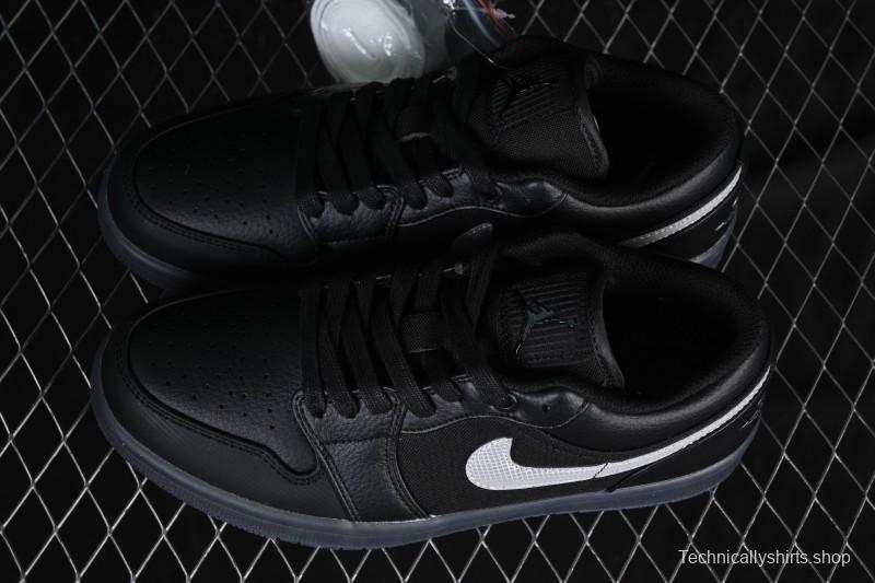 Nike Air Jordan 1 Low AJ1 Black White Canvas Patch Low Top Casual Basketball Shoes - HV5968-001