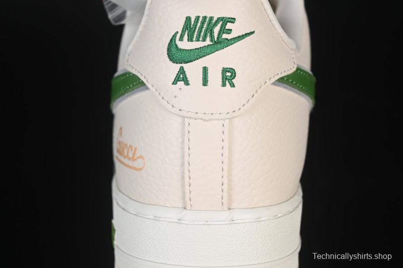 Nike Air Force 1 '07 Low Gucci Collaboration White Brown Green Casual Sneakers - YF9511-804