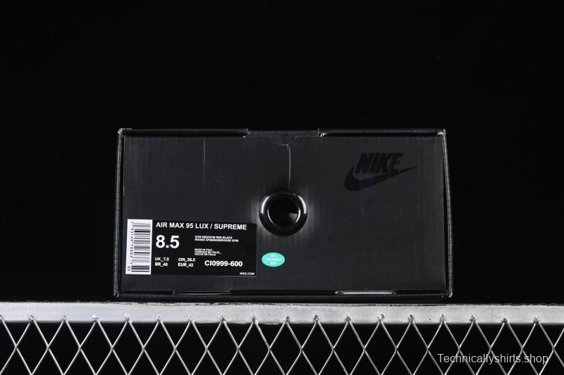 Nike Supreme x Air Max 95 Lux Retro Cushioned Running Shoes - CI0999-600