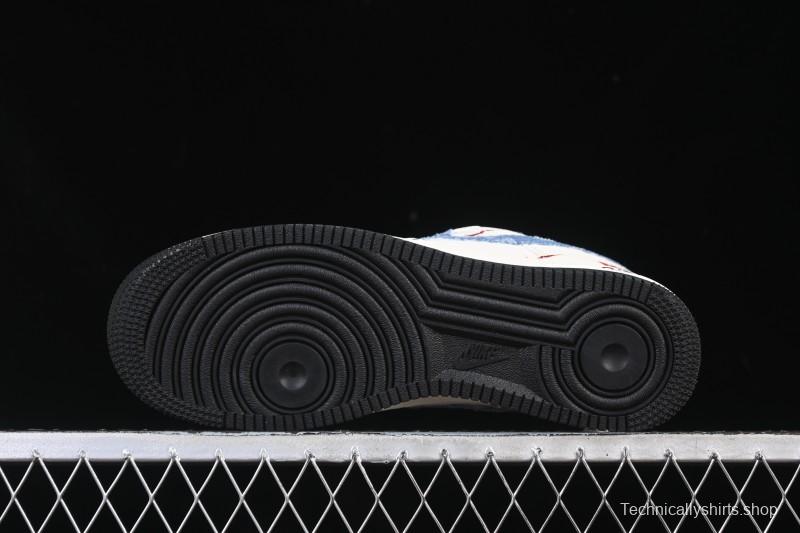 Nike Air Force 1 '07 Low Levi's Collaboration Light Blue Denim Four Swoosh Casual Sneakers - QW5606-261