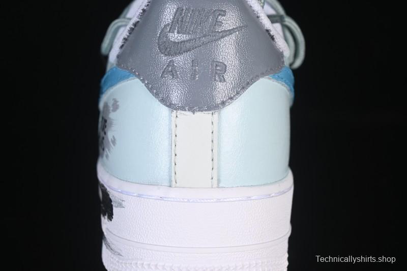 Nike Air Force 1'07 Low Grey Tune Era Hand-Painted Graffiti Casual Sneakers - LJ8822-202